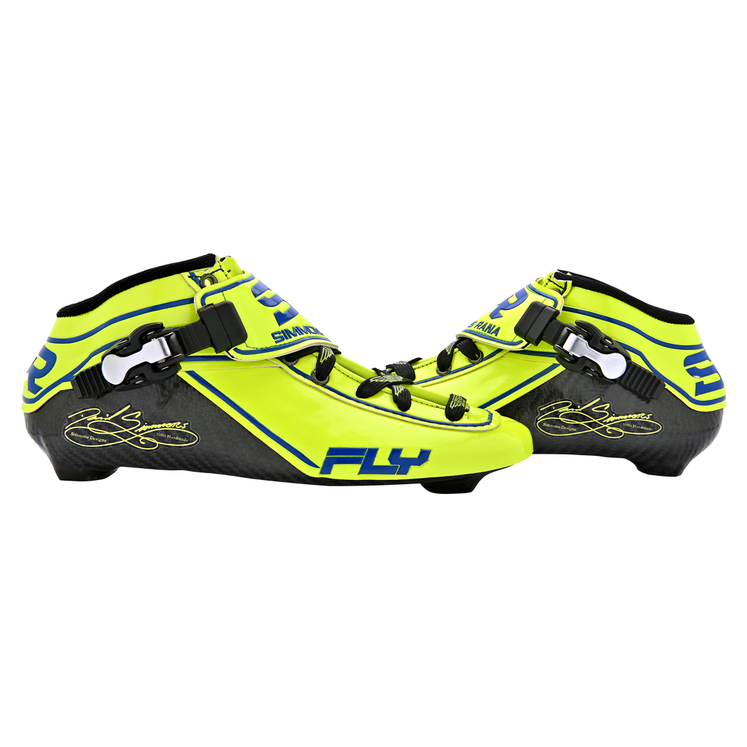 In Line Racing Boot FLY Boots (Yellow/Blue): Pro Inline Speed Skating Performance – Simmons ...